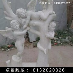 小天使石雕，漢白玉小天使雕塑