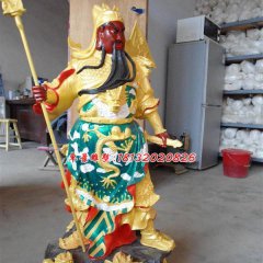 玻璃鋼紅臉關(guān)公雕塑，玻璃鋼彩繪神仙雕塑