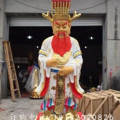 玻璃鋼龍王雕塑，貼金彩繪雕塑