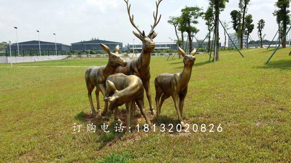 梅花鹿銅雕，園林景觀銅雕，公園動(dòng)物銅雕