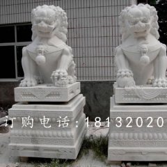 北京獅石雕，漢白玉動物雕塑