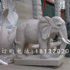 大理石小象，公園動物石雕