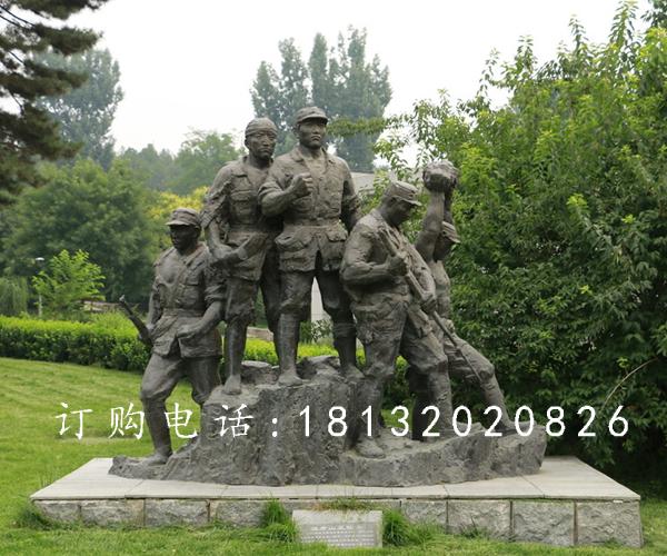 抗戰(zhàn)士兵銅雕，公園紀(jì)念銅雕