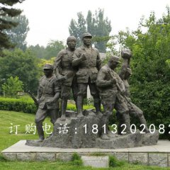 抗戰(zhàn)士兵銅雕，公園紀念銅雕