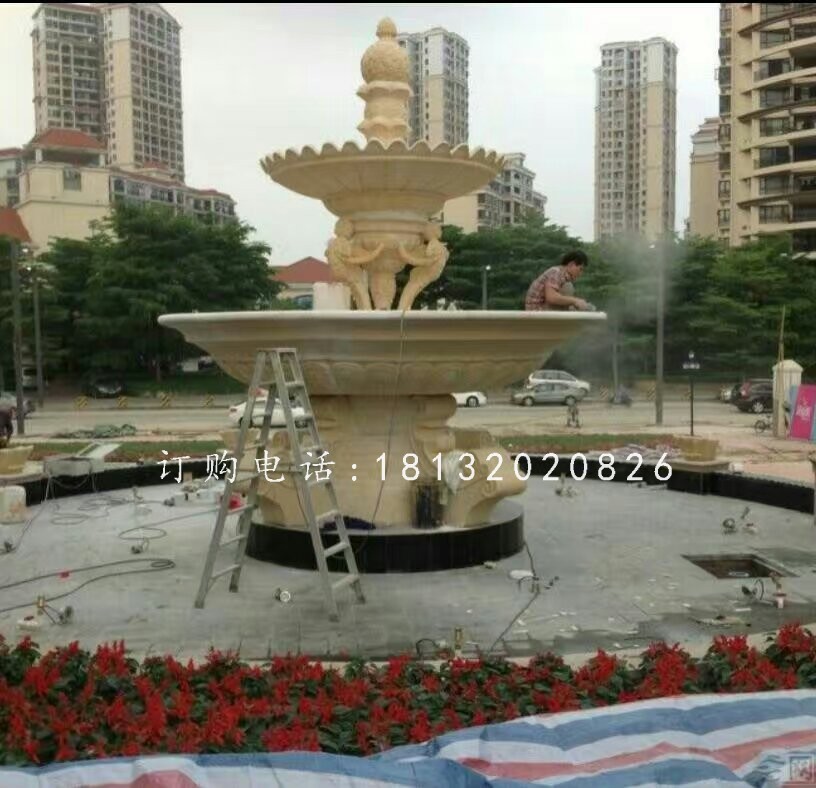 花園噴泉石雕，石噴泉雕塑