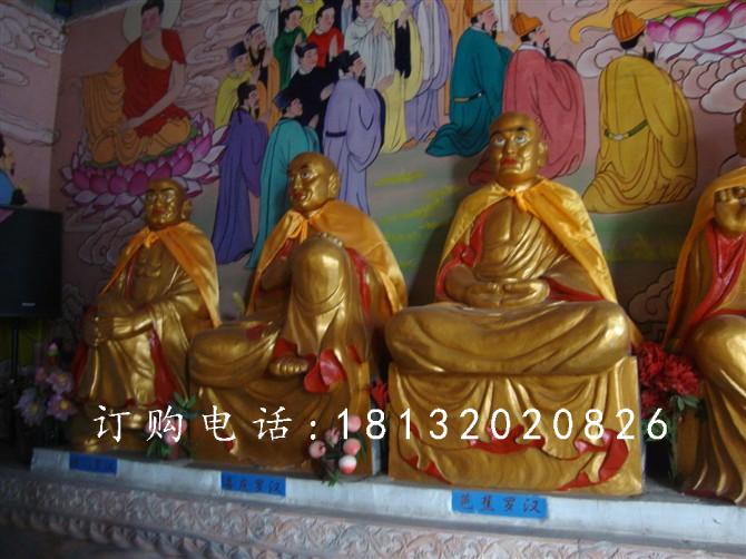 玻璃鋼十八羅漢雕塑，寺廟羅漢雕塑 (2)