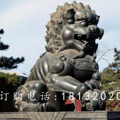 戲球獅銅雕，廣場青銅獅