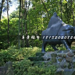 老子騎牛西行銅雕，公園景觀銅雕