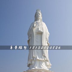 漢白玉觀音石雕，寺廟大型佛像石雕