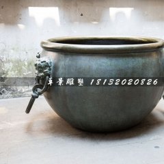 水缸銅雕，仿古銅水缸