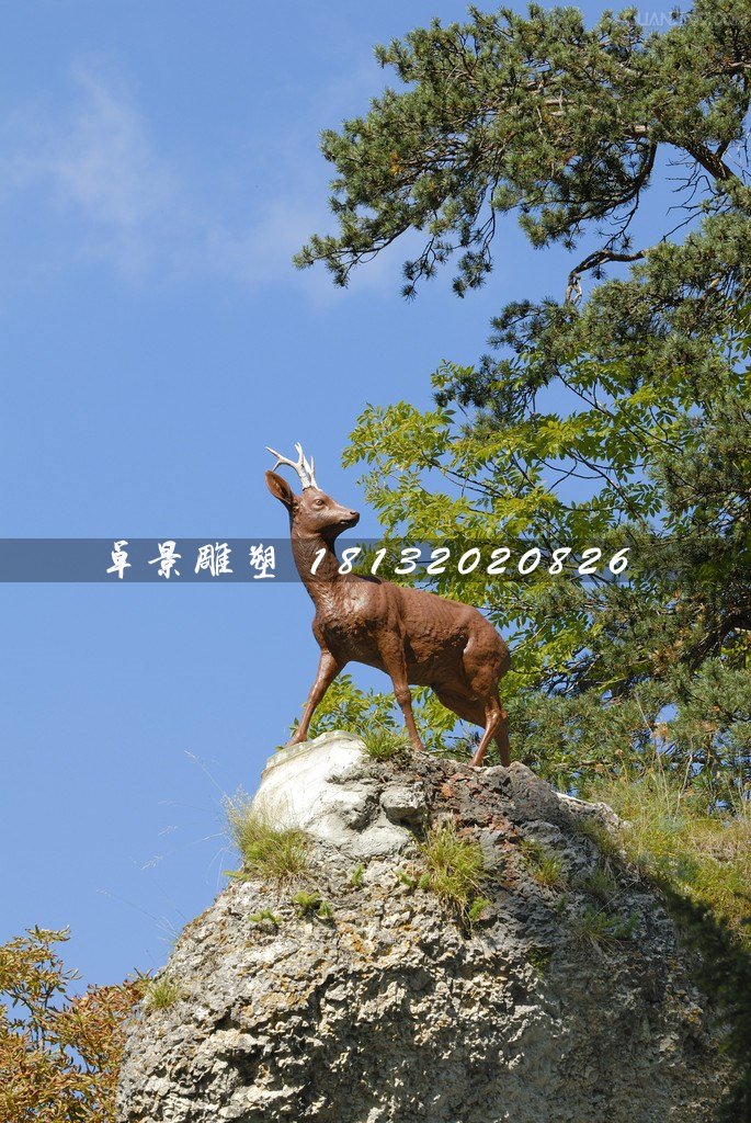 小鹿雕塑，玻璃鋼仿真動物