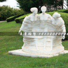 迎風(fēng)少女石雕，公園景觀石雕