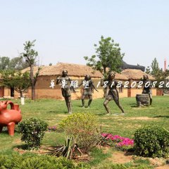 猿人銅雕，公園景觀銅雕