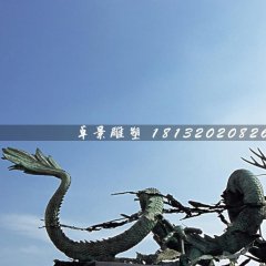 銅龍雕塑，廣場青銅神獸雕塑