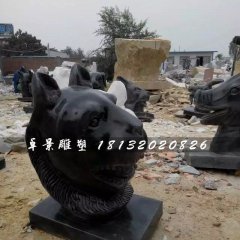 十二生肖獸首石雕，公園動(dòng)物石雕