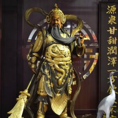 武財(cái)神雕塑，玻璃鋼立式關(guān)公雕塑