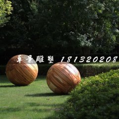 燈籠球銅雕，公園景觀雕塑