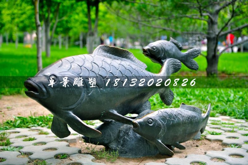 銅雕魚，公園動(dòng)物銅雕