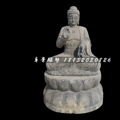 如來(lái)佛石雕，青石坐式佛像