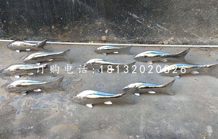 小魚雕塑，不銹鋼動物雕塑 (3)