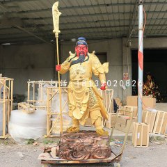 關(guān)圣帝君雕塑，玻璃鋼仿銅雕塑