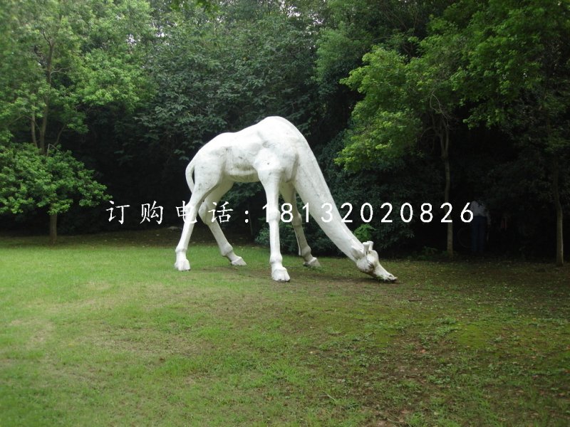 長頸鹿石雕，公園動物石雕