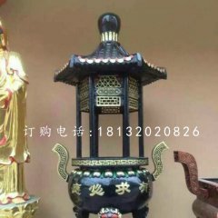 有求必應(yīng)香爐雕塑，寺廟銅香爐