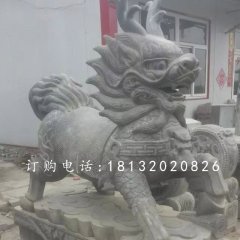 青石麒麟雕塑，廣場(chǎng)石雕麒麟