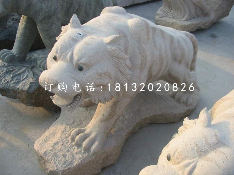 公園老虎雕塑砂巖動(dòng)物石雕