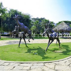 羚羊銅雕，公園動(dòng)物銅雕