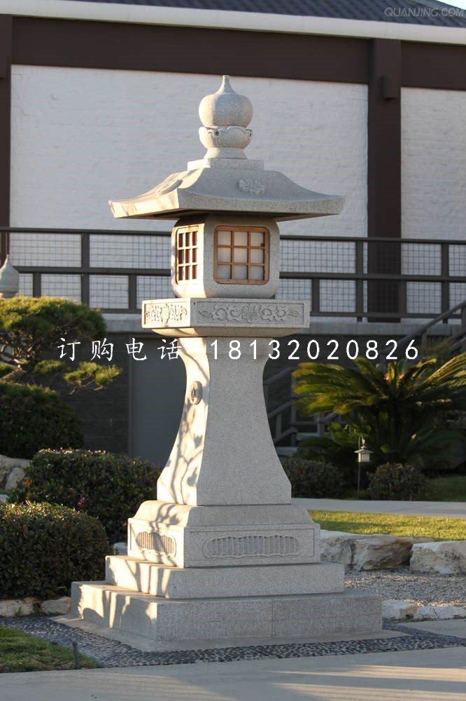 宮燈石雕，公園大理石燈雕塑