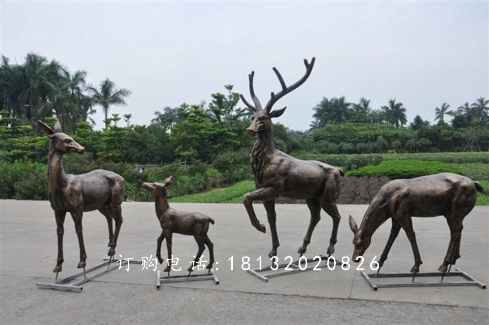 公園小鹿銅雕，公園動物銅雕