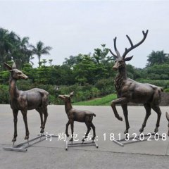 公園小鹿銅雕，公園動(dòng)物銅雕