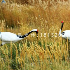 玻璃鋼仿真動(dòng)物公園仙鶴雕塑