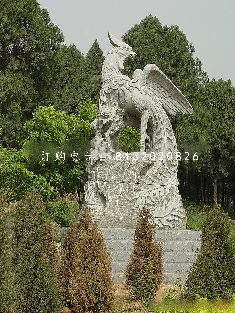 大理石鳳凰雕塑，公園神獸石雕.jpg