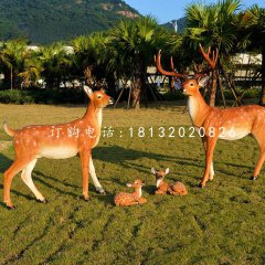 仿真梅花鹿擺件，玻璃鋼景觀動物擺件