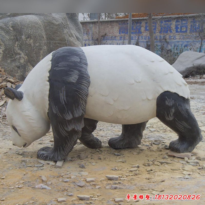 大熊貓石雕，公園動物石雕