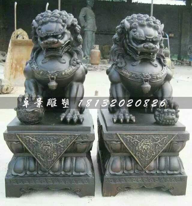 北京獅子雕塑，看門獅銅雕