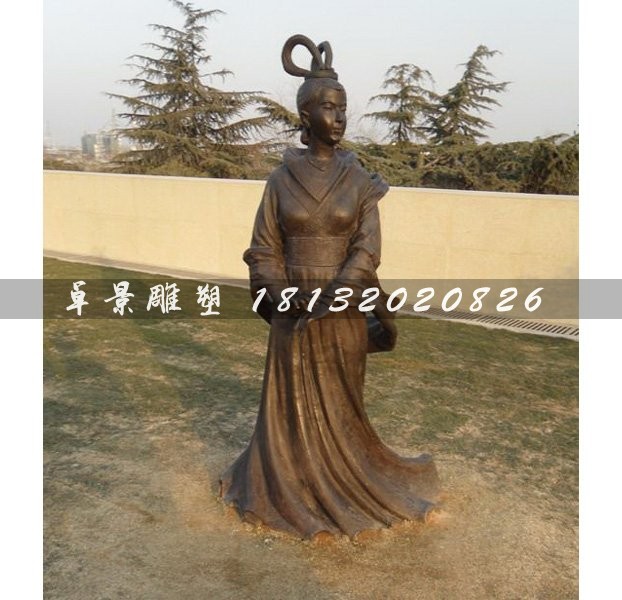 古代美女銅雕，廣場古人雕塑