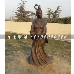 古代美女銅雕，廣場古人雕塑