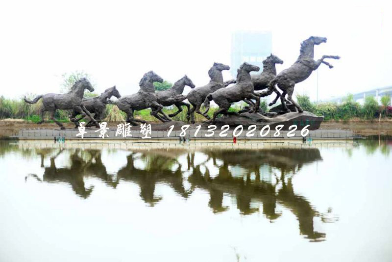 群馬銅雕，公園奔馬銅雕