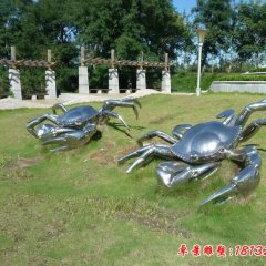 公園動物不銹鋼螃蟹雕塑