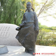 銅雕校園古代詩(shī)人杜甫雕像