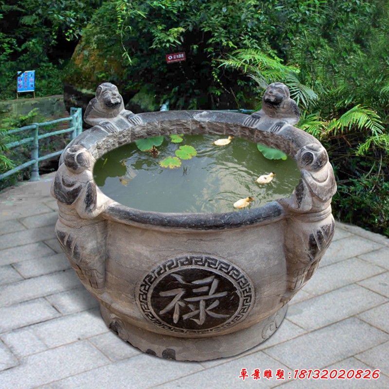 石雕園林福祿石魚(yú)缸