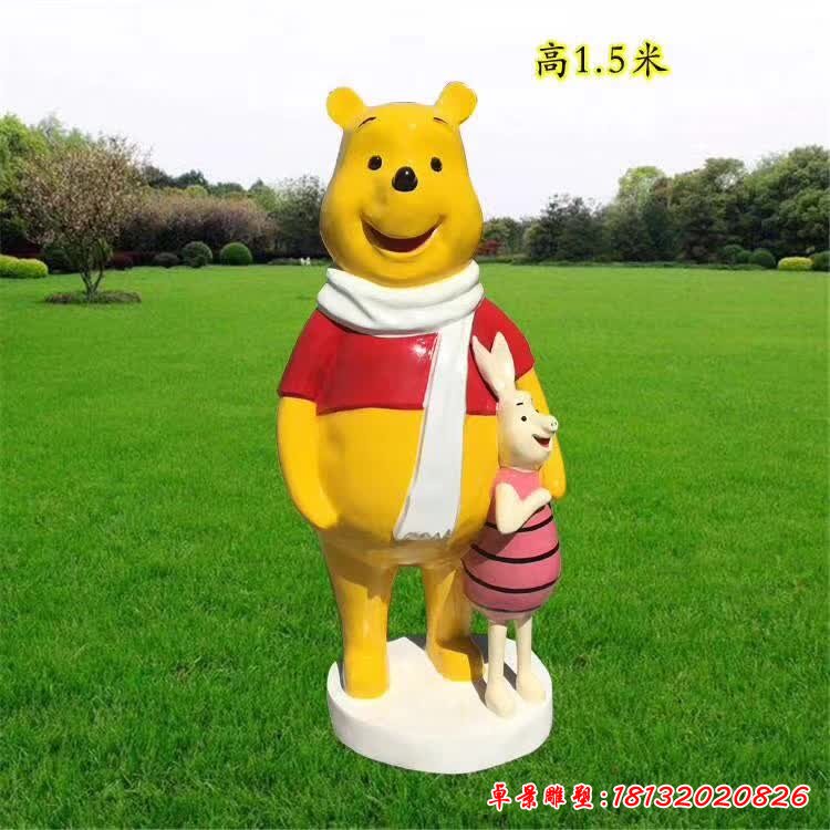 公園玻璃鋼唯尼小熊卡通雕塑